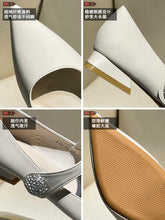 Load image into Gallery viewer, Classic Style Buckle Rhinestone Low Heel 3cm Flats
