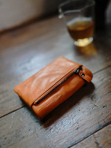 Bofu Hand-Made Scratch Vegetable Tanned Cowhide Simple Practical Soft Multi-Card Leather Pocket Short Wallet Wallet