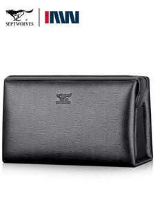 SEPTWOLVES Real Leather Long Multifunctional Men's Wallet