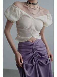 Mrs. Chen Puff Sleeve Crimp Shirt