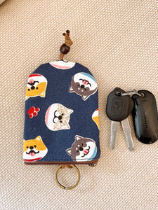 Canvas Compact Mini Cartoon 2-in-1 Key Case