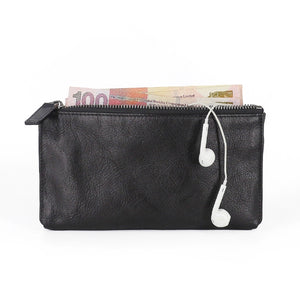 Vegetable Tanned Full-Grain Leather Cowhide Pleated Women Three-Dimensional Storage Wallet