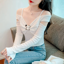 Load image into Gallery viewer, Off-the-Shoulder Pure Sweet Sexy Fashionable Long Sleeve Bottoming Shirt
