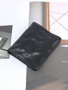 First Layer Cowhide Retro Photo Position Wallet Small Wallet