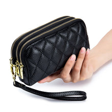 Load image into Gallery viewer, Women&#39;s Multi-Functional Diamond Pattern Leather Clutch
