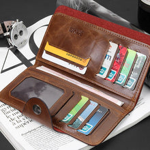 Load image into Gallery viewer, Men&#39;s Retro Multi-Slot Card Holder Buckle Three-Fold Wallet
