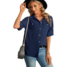 Load image into Gallery viewer, Short-Sleeved Summer New Single-Breasted Lapel Casual Shirt
