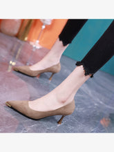 Load image into Gallery viewer, 5cm Fashion Metal Spring Flats Suede High Heels
