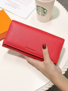 Easy to Use Foldable Women's Casual Leather Soft Long Wallet