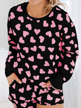 Load image into Gallery viewer, Heart Printing Women&#39;s Long Sleeve Shorts Homewear Suit
