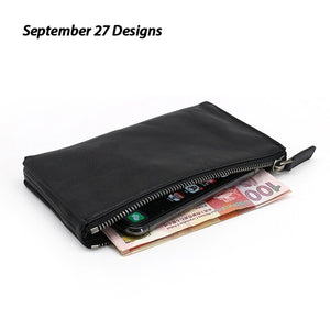 Vegetable Tanned Full-Grain Leather Cowhide Pleated Women Three-Dimensional Storage Wallet