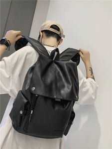 Travel Men's Easy-Care Leather Trendy Backpack