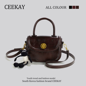 Ceekay Retro Pure Color Small Saddle Bag