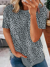 Load image into Gallery viewer, 2024 Summer New Arrival Leopard Print Print Short-Sleeved T-shirt Female Fashion Style Fashion Pullover round Neck Half-Sleeve Top Female
