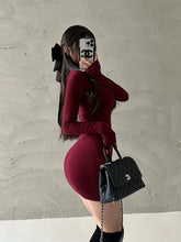 Load image into Gallery viewer, Basic Style High Neck Sexy Skinny Slimming Dress
