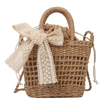 Load image into Gallery viewer, Bag Female French Seaside Holiday Flowers Straw Woven Bag
