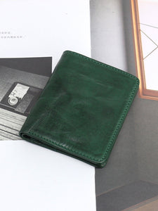 First Layer Cowhide Retro Photo Position Wallet Small Wallet