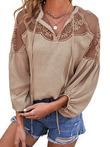 Delamon Long Sleeve Autumn New Pullover Loose Lace