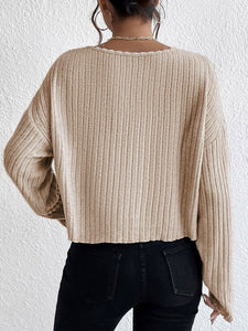 Autumn Fashion Thread Pullover T-shirt Long Sleeve Knitwear