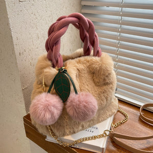 Women's Plush Bag Versatile Chain French Minority