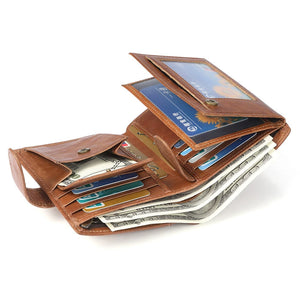 Men's RFID Multi-Slot Casual Leather Wallet