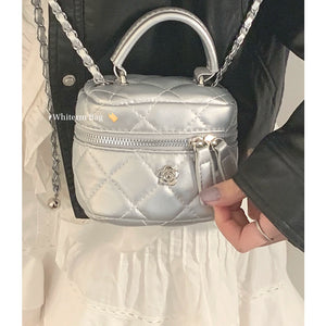 Bag Female Silver Fashion Quilted Small Handbags