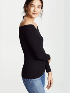 Clavicle off-Shoulder Fashion All-Match Long-Sleeved T-shirt Top