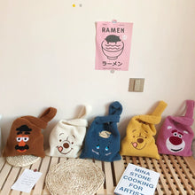 Load image into Gallery viewer, Fall and Winter Ins Style Cartoon Stuffed Vest Bag Candy Color Cute Bear Handbag Young Adult Heart Lamb Plastic Shopping Bag
