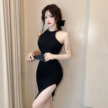 Load image into Gallery viewer, Charming Open-Leg Slit Halter Sleeveless Sheath Skirt
