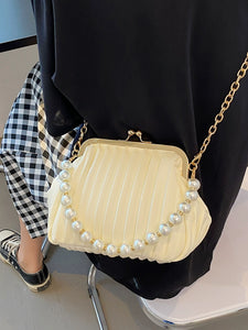 Summer Niche Style Fancy Pearl Chain Crossbody Bag