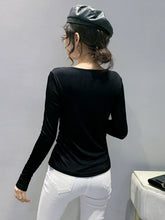 Load image into Gallery viewer, Off-the-Shoulder Hollow-out Spring and Autumn Collarbone Slim Long Sleeves Bottoming Shirt
