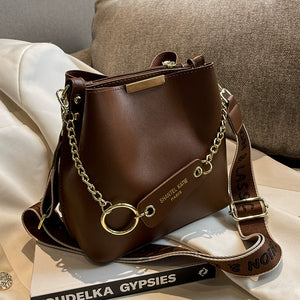 Bag Female Fashion Wide Strap Retro High Quality Crossbody Bag