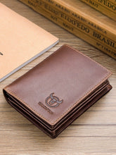 Load image into Gallery viewer, Captain First Layer Cowhide Men Retro Vertical One-Piece Wallet
