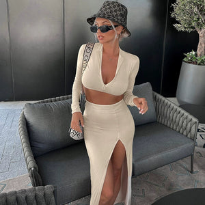 Slit Skirt Fashion Suit