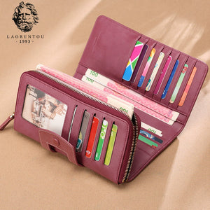 Women's Wallet 2023 New Autumn and Winter Long Leather Clutch to Give Mom Gift Cattlehide Card Bag One-Piece Coin Purse