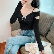 Load image into Gallery viewer, Off-the-Shoulder Pure Sweet Sexy Fashionable Long Sleeve Bottoming Shirt
