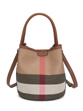 Load image into Gallery viewer, Women&#39;s Plaid Mini Canvas Satchel Bucket Bag
