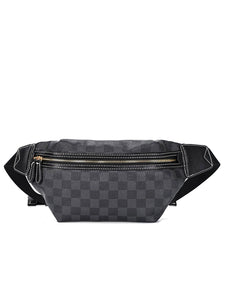 New Plaid Chest Bag Waist Bag Trendy Fashion Men's Bag Bag All-Match Slanted Chest Bag Trendy Men's and Women's Bag Street Shoulder Bag