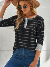 Load image into Gallery viewer, European And American-Style Striped Thin Personality Base Shirt Long-Sleeve T-shirt
