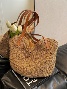 Handmade Woven Bag 2024 New Fashion Shoulder Bag Women Large Capacity Design Sense Straw Bag Hot Sale Tote Bag