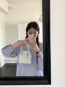 Meat Chen Whiterm South korea Niche Design Women's Bag New Cute Portable Shell Bag Shoulder Cross-body Small Bag