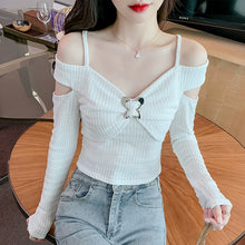 Load image into Gallery viewer, Off-the-Shoulder Pure Sweet Sexy Fashionable Long Sleeve Bottoming Shirt
