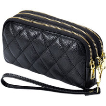 Load image into Gallery viewer, Women&#39;s Multi-Functional Diamond Pattern Leather Clutch
