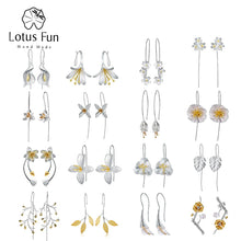 Load image into Gallery viewer, Lotus Fun Real 925 Sterling Silver Leaves Flower Drop Earrings for Women Dropship Wholesale Luxury Natural Handmade Fine Jewelry
