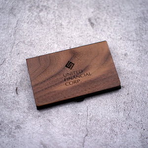 Wood Business card Holder Pocket Stainless Steel & Metal Business Card Holder Case ID Credit Wallet Silver