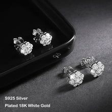 Load image into Gallery viewer, EWYA 925 Sterling Silver Moissanite Stud Earrings 1.4ct 7 Stones Flower Women Earring For Party Engagement Fine Jewelry Earings
