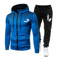 Load image into Gallery viewer, Men&#39;s Football Sets Zipper Hoodie+Pants Two Pieces Casual Tracksuit Male Sportswear Gym Brand Clothing Sweat Suit
