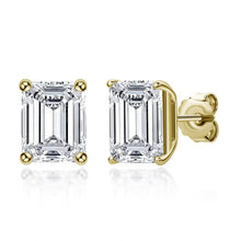 Load image into Gallery viewer, KNOBSPIN D VVS1 Emerald Cut Moissanite Earring s925 Sterling Sliver Plated with 18k White Gold Earrings for Women Fine Jewelry
