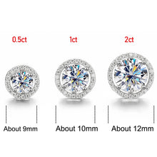 Load image into Gallery viewer, Smyoue 2CT Certified Moissanite Stud Earrings for Women Platinum Plating Sterling Silver Diamond Ear Studs Wedding Fine Jewelry
