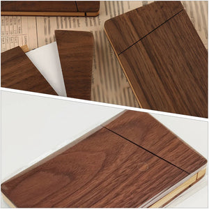 Wooden Men's Wallet Portable Credit Card Holder Walnut Wood ID Name Card Pocket Box Storage Container Men Gift